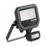 Ledvance LED Flomlys Aluminium Svart 8W 1200lm 100D - 840 Kald Hvit | IP65 - Bevegelses- Og Lyssensor - Symmetrisk